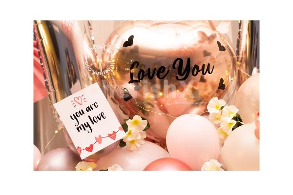 The love message with hearts in the balloon bouquet is the most amusing combination you can even imagine