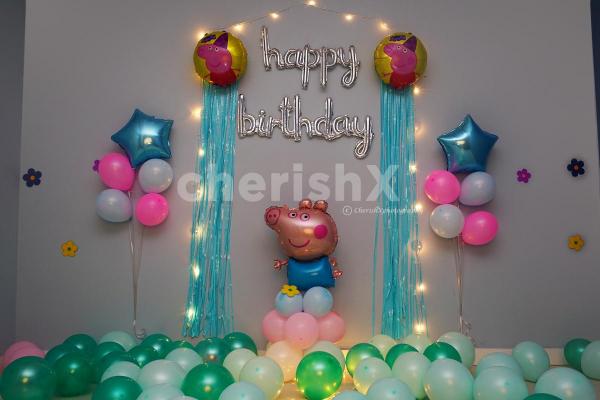 Celebrate your kid's birthday with CherishX's Peppa Pig Themed Birthday decor for an amazing Party!