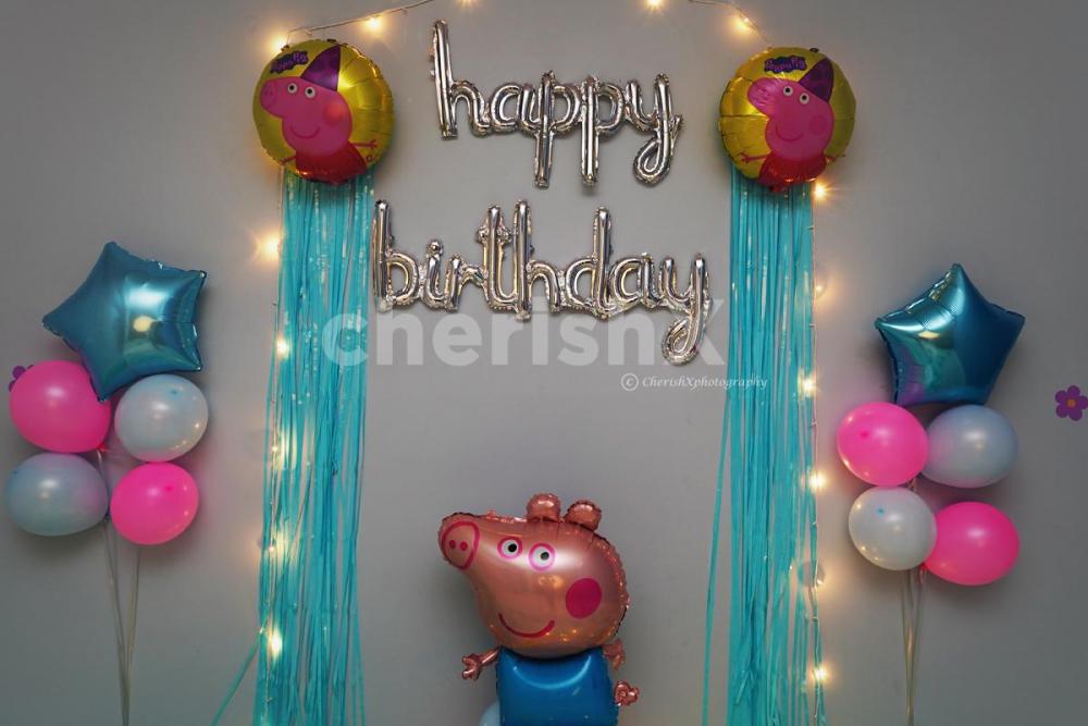 Surprise your child with an awesome CherishX's Peppa Pig Surprise Birthday Decoration!