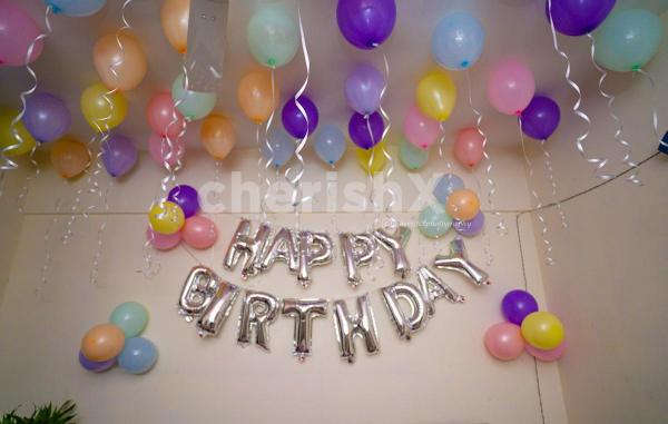 Pastel balloon decoration at home with all safety precaution and well trained team of professionals by cherishx