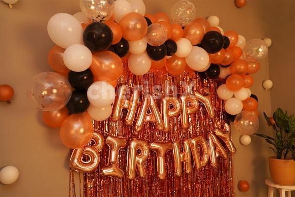 Rose Gold Theme Birthday Decoration for your Wife's, Girlfriend's or Daughter's birthday.