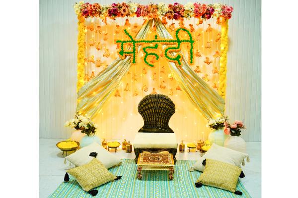 Display more than 218 mehndi decoration at home latest
