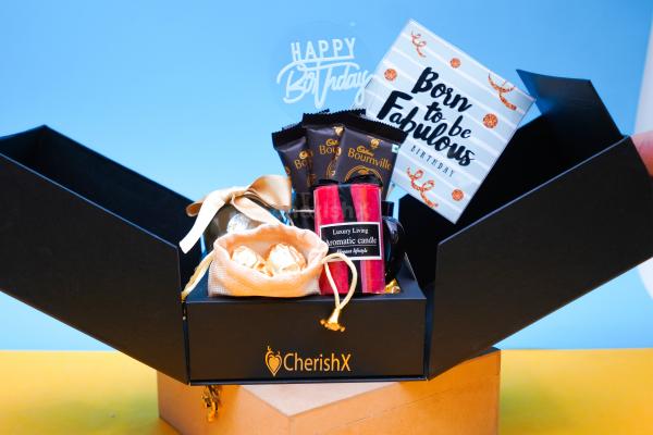 Share the best birthday wishes with this beautiful assortment of surprises in the birthday hamper by CherishX