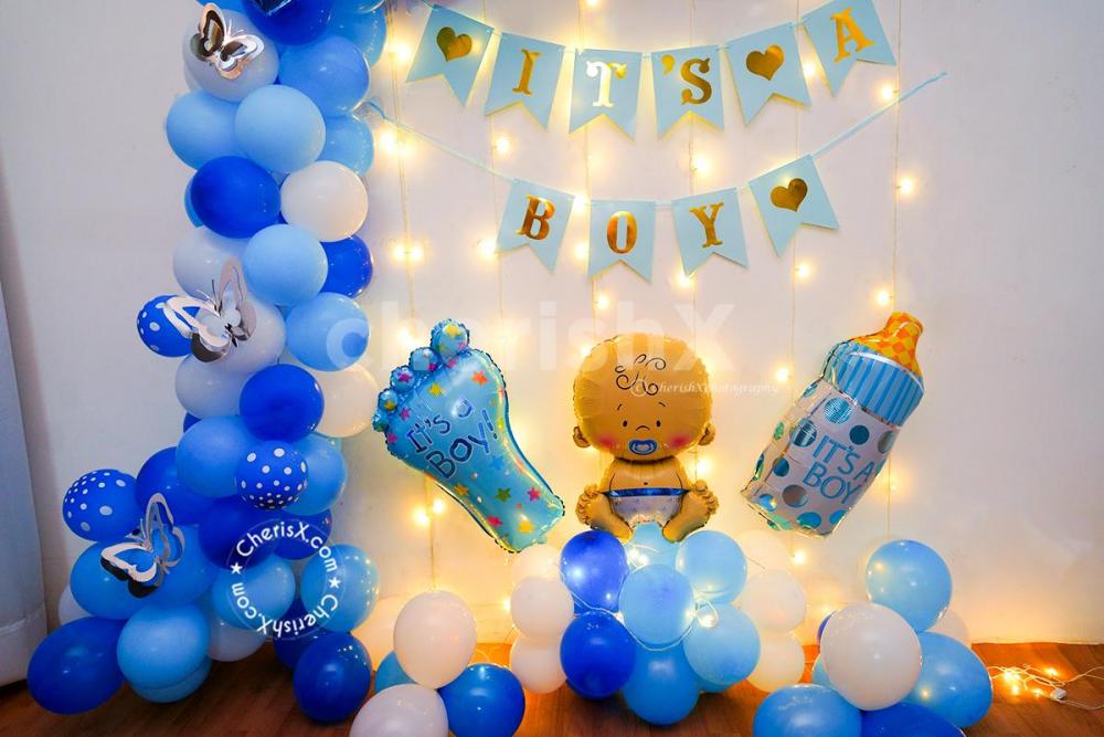 A Blue themed Welcome Baby Boy Decor in Delhi NCR