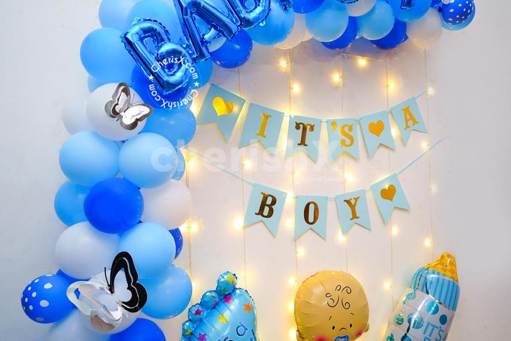 A Blue themed Welcome Baby Boy Decor in Delhi NCR