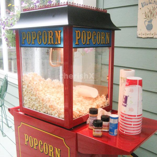 Adding a popcorn counter will make it super fun for kids and parents alike at the party