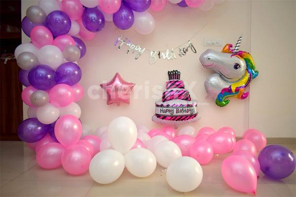 Pink, Purple and White Balloons Arc