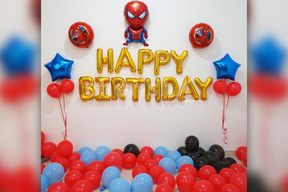 Spiderman balloon kids boys birthday decoration 3 4 5 years old inflatable