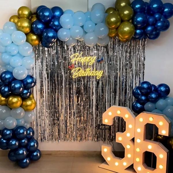 Dazzle your loved ones and guests with our Blue and Silver Theme Birthday Decor