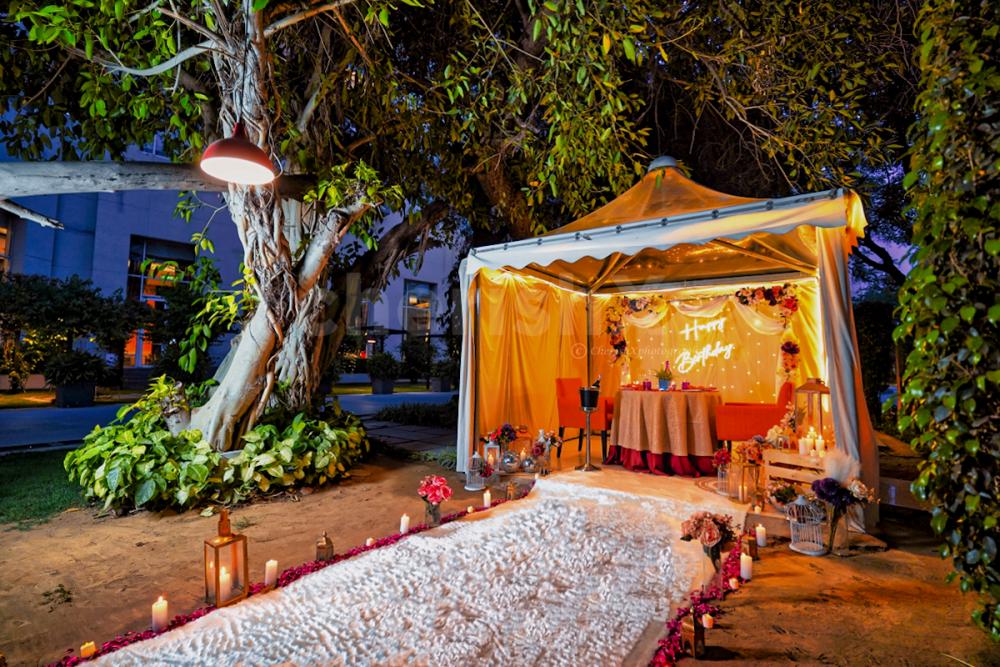 Step into a fairytale wonderland with this cabana dinner date experience