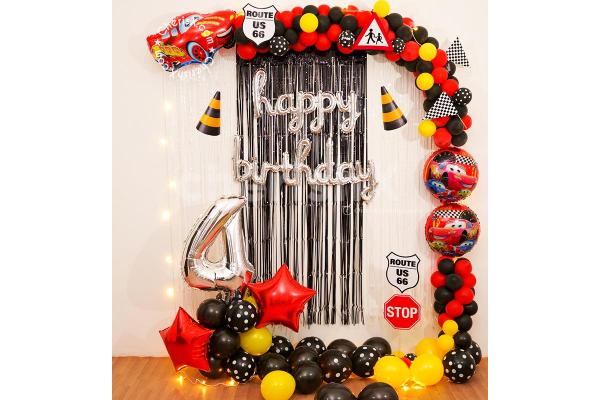 Celebrate your kids birthday with CherishX's Mcqueen Themed Birthday decor!