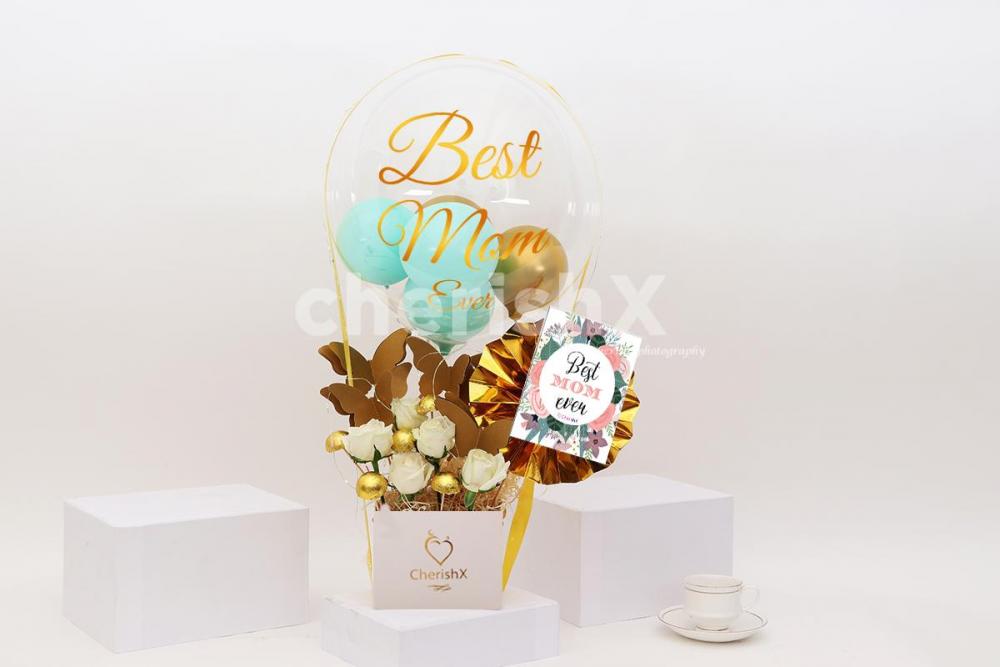 The Happy Mother’s day vinyl message is an attractive addition to the hamper