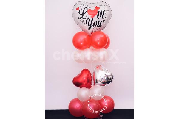 Make your partner feel special this Valentine's with Gorgeous Valentine's White Love Balloon Bouquet by CherishX.