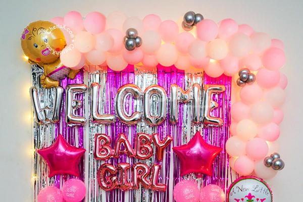 Arrange a perfect naming ceremony for your baby girl with CherishX's exclusive balloon decor!