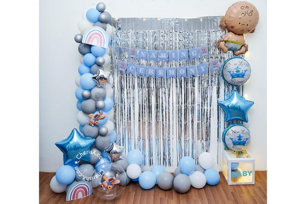 Get this gorgeous Blue balloon decoration for your baby naming ceremony!