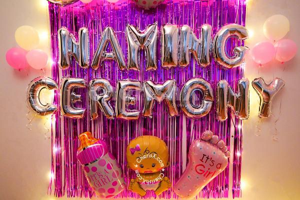 Let the naming ceremony be grand with CherishX's exclusive Pink Themed Balloon Decoration!