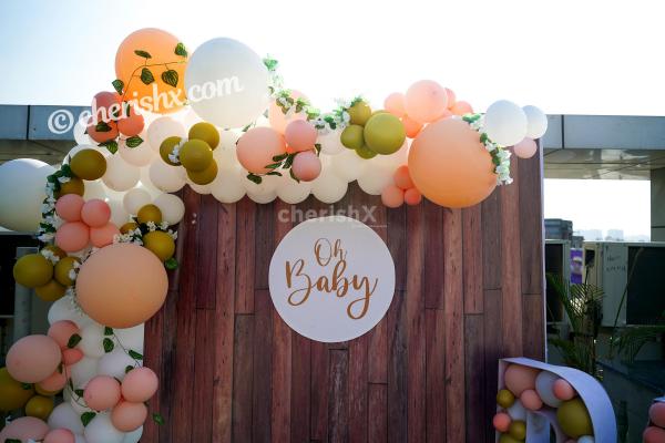 Make the day special for the 'Mother to be' by booking a wonderful Peach Colored Baby Shower Decor by CherishX!