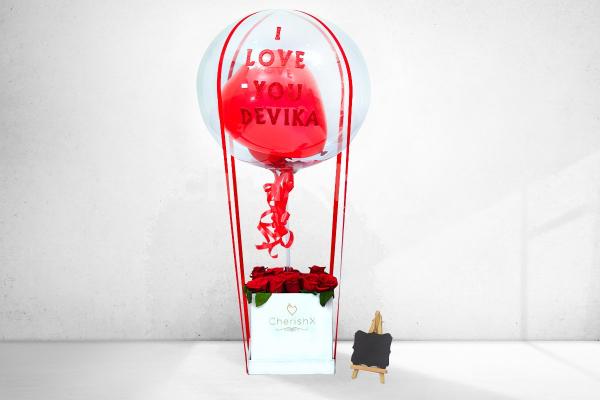 Hot Air Love Balloon with Roses