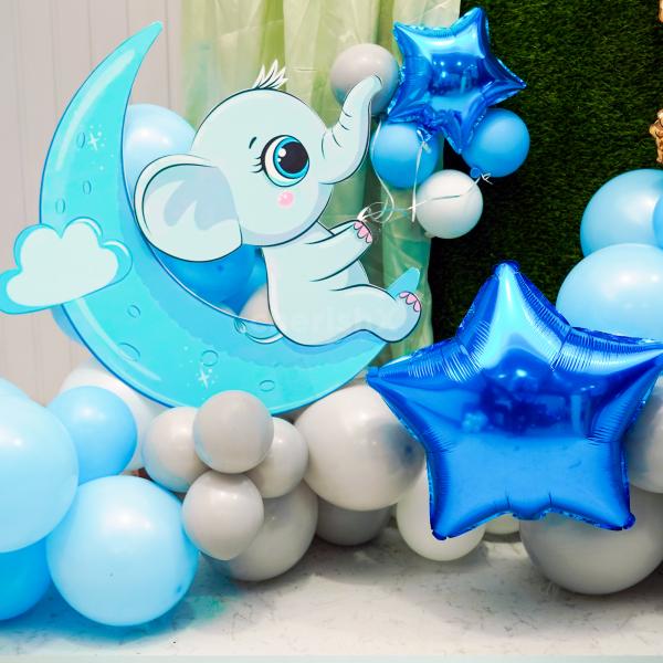 Capture the magic of your baby's arrival with our enchanting Whimsical Elephants Welcome Baby Decor, designed to evoke joy and innocence.