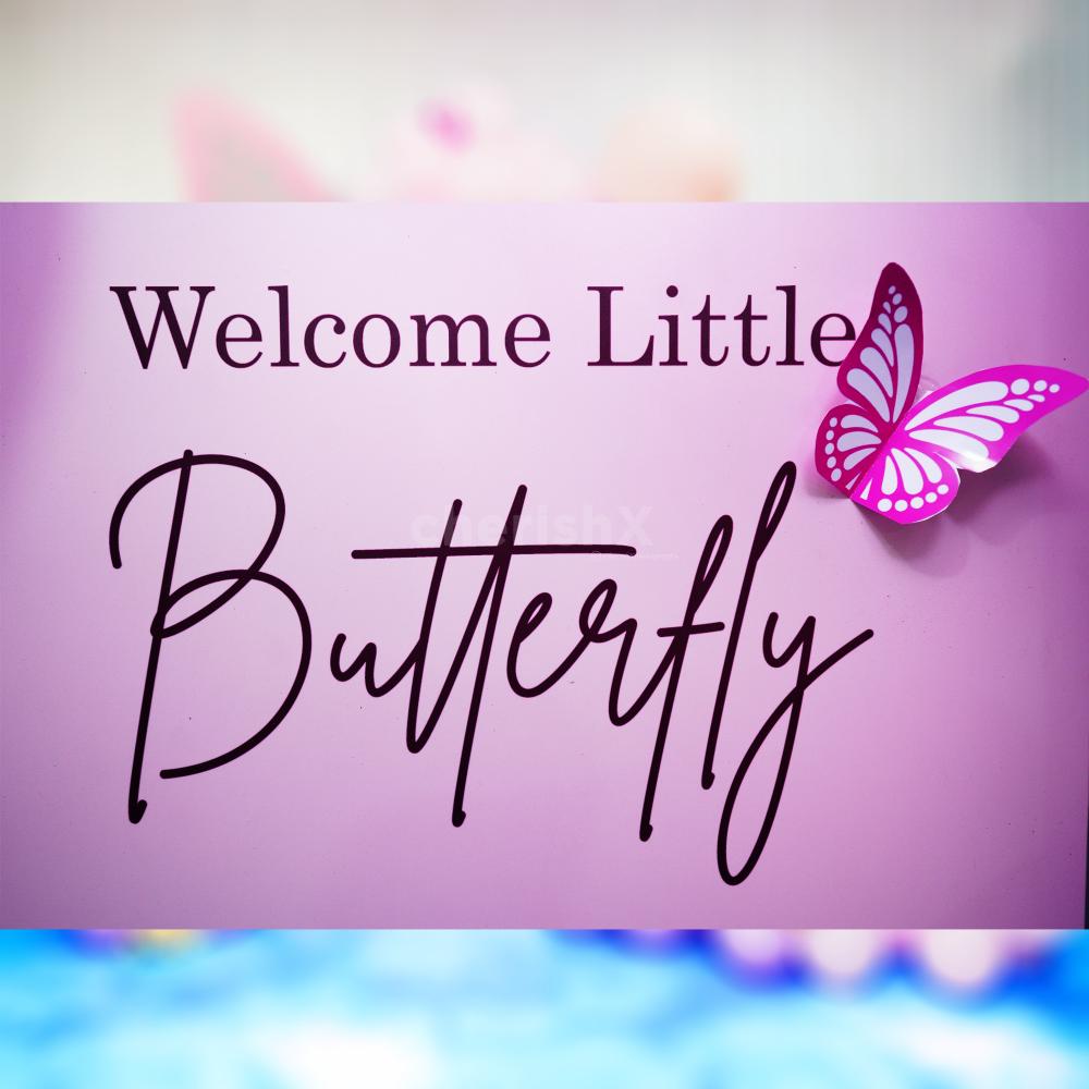Transform your venue into a magical oasis with our stunning sun board cutouts adorned with whimsical butterflies, creating a whimsical atmosphere for your baby's welcome celebration.