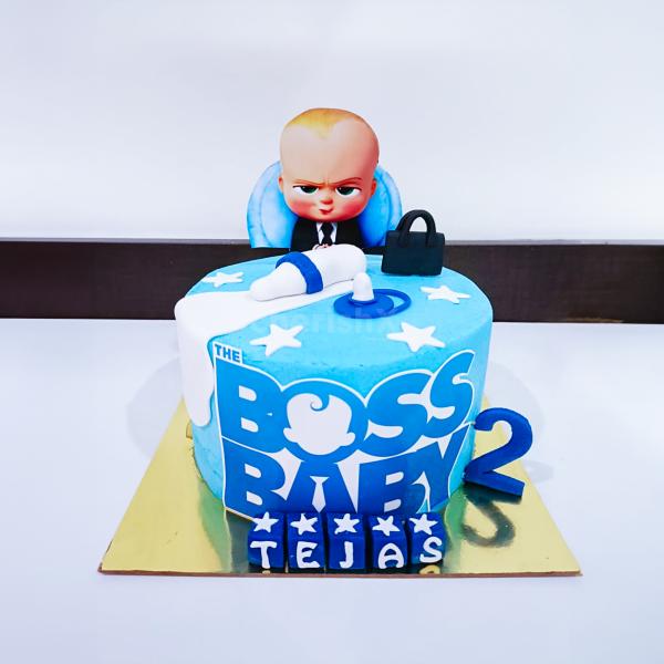 Celebrate your Kid's birthday with a Boss Baby Fondant Cake.