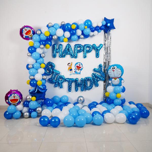 Book a Doraemon themed birthday decoration for your kid's birthday.