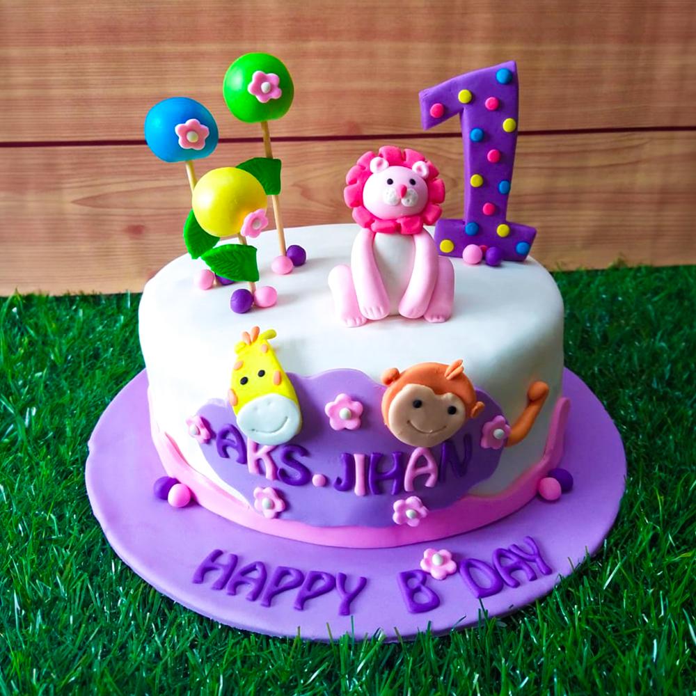 Baby Animals Theme Cake 09/ First Birthday Cakes For Boys/Kids Birthday Cake  - Cake Square Chennai | Cake Shop in Chennai