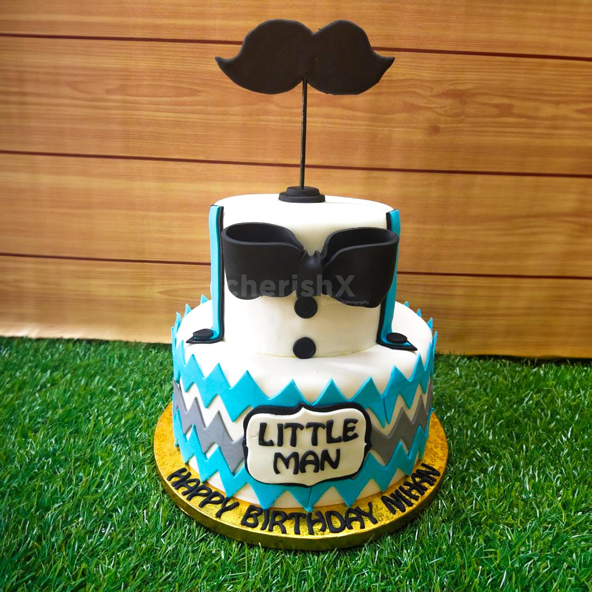 Custom Personalized Name Baby Boy First 1st Birthday Mustache Cake Top – Le  Petit Pain