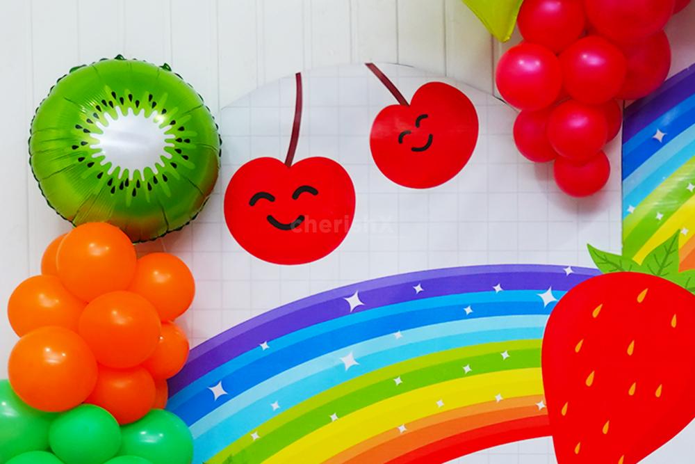 Immerse in Fruit Juice Foil Balloons and Free-Floating Balloon Delights.