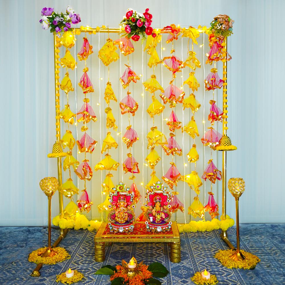 Craft a vibrant Diwali ambience with our elegant Rectangular Stand - a perfect foundation for your Diwali Backdrop.