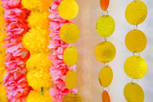 This is our versatile Royal Garland DIY Puja Backdrop Kit. It's not just for Diwali - perfect for various festivities!