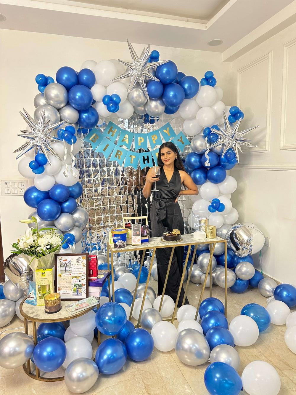 Transform your space into a celebration hub with our Premium Blue Bliss Gala Decorations, perfect for creating memories and capturing lively photographs with loved ones.