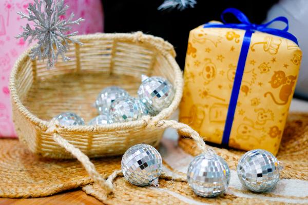 Additional options like lamps, jute mats, LED candles, and large mirror balls to enhance your Christmas decor.