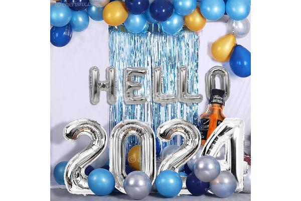 Make your party memorable by adding this Blue and Silver Themed Balloon Decor!