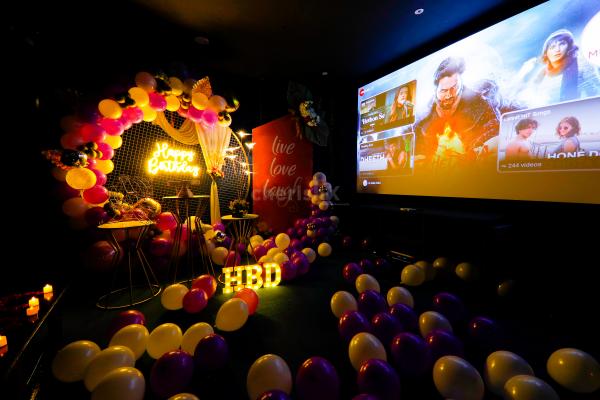 Enjoy a private movie night with stunning decorations, laughter, and unforgettable moments.