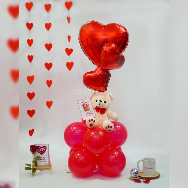 Adorable teddy bear, the heart of this gift hamper, ready to bring joy and happiness.