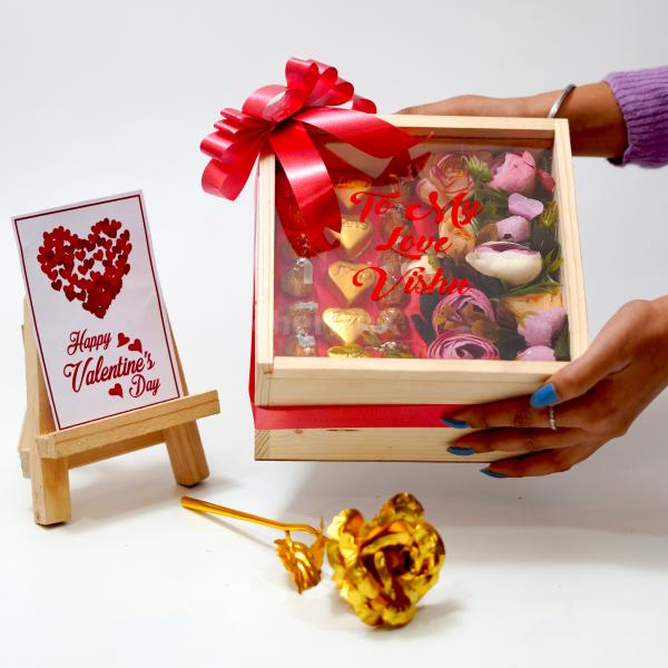 Red Vinyl Message MDF Box in Sweet Valentine's Gift Box