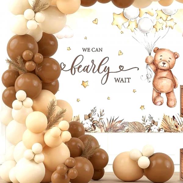 Dark brown baby shower decoration