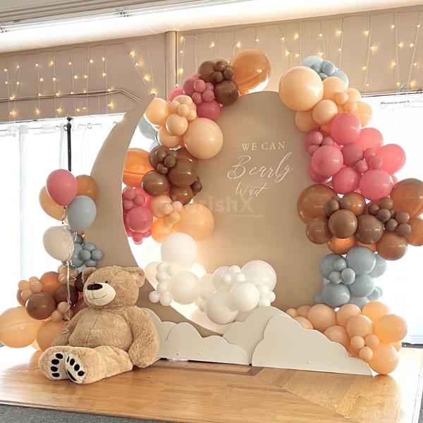 Multicolor balloon arch garland baby shower decoration idea