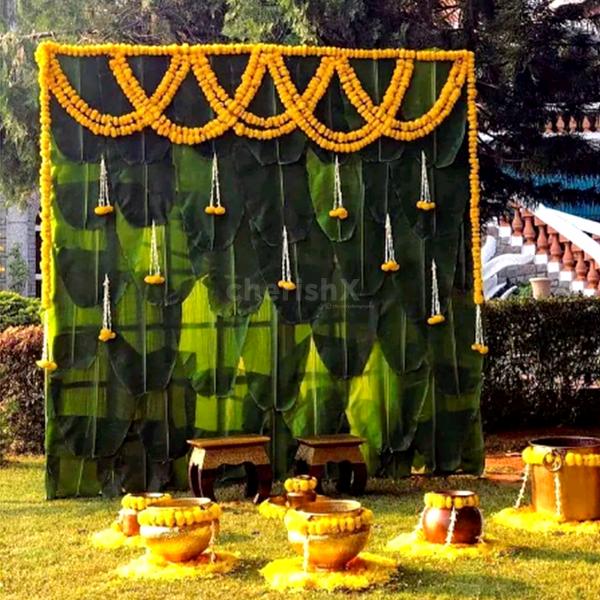 Haldi decoration setup for wedding