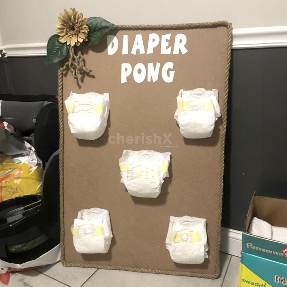 Elevate your baby shower celebration with our Diaper Pong Board game ...