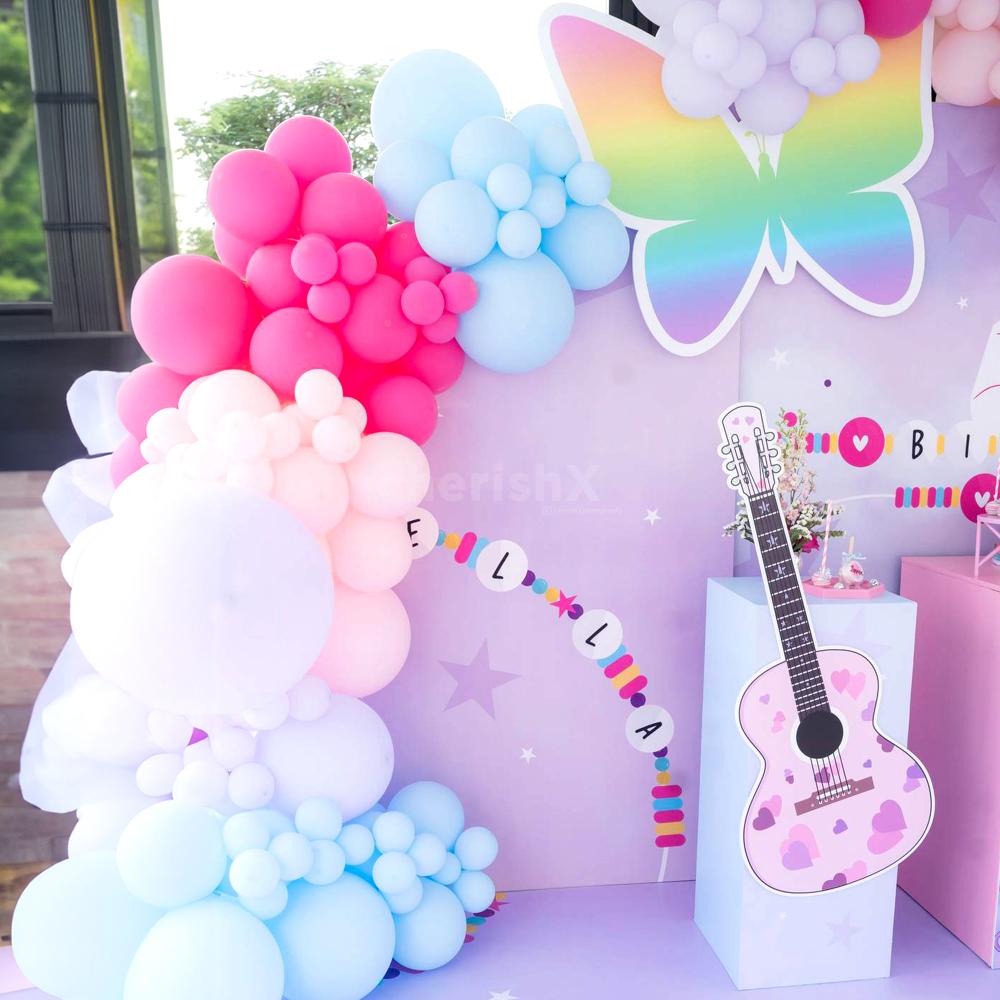 Blue and pink birthday decoration ideas at home