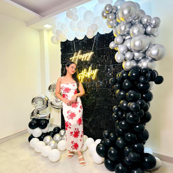 Black and silver birthday balloon decoration ideas diy