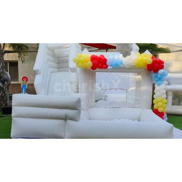 Pastel bouncy slide for kids birthday ideas indoor outdoor
