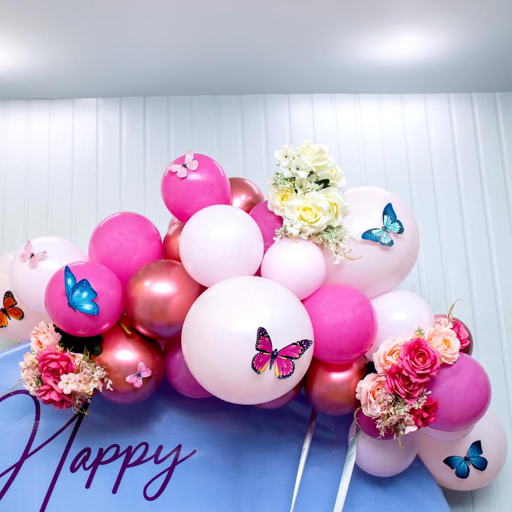 Enchanting Elephant Celebration: Pink & Purple Balloon Delight