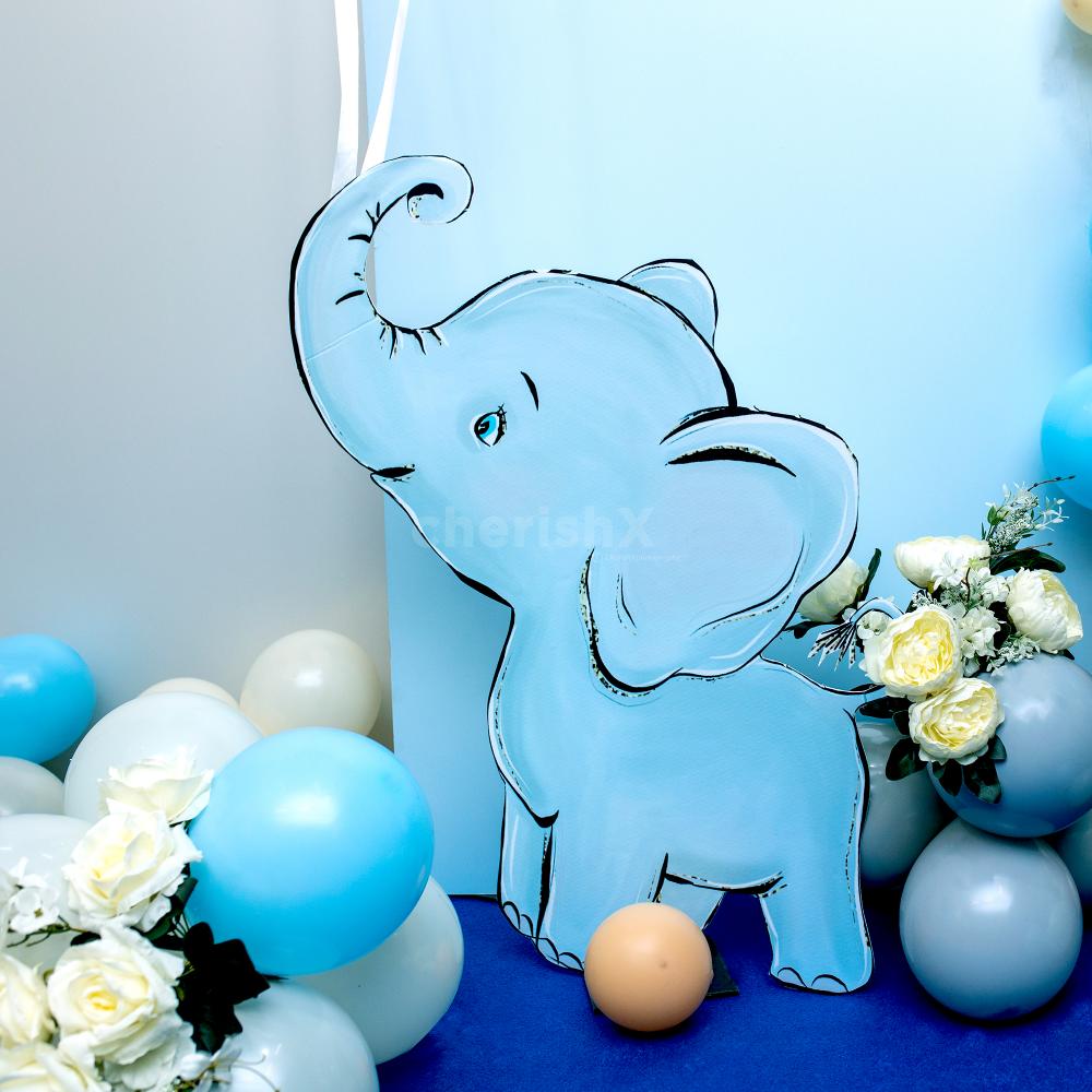 Whimsical Elephant Birthday: Apricot Balloon Adventure