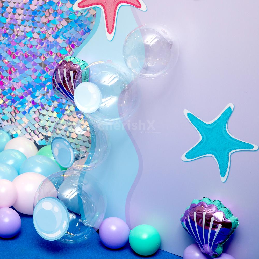 Underwater Enchantment: Mermaid Birthday Balloons Decor with fishes and mermaid