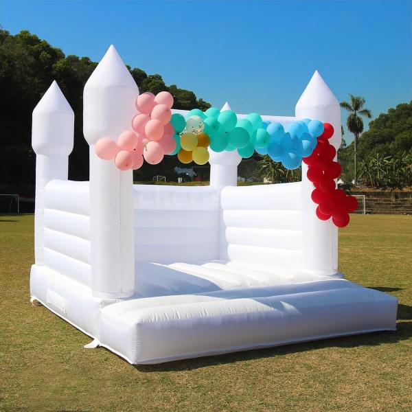 Pastel White Bouncy Slide For Kids Birthday Party