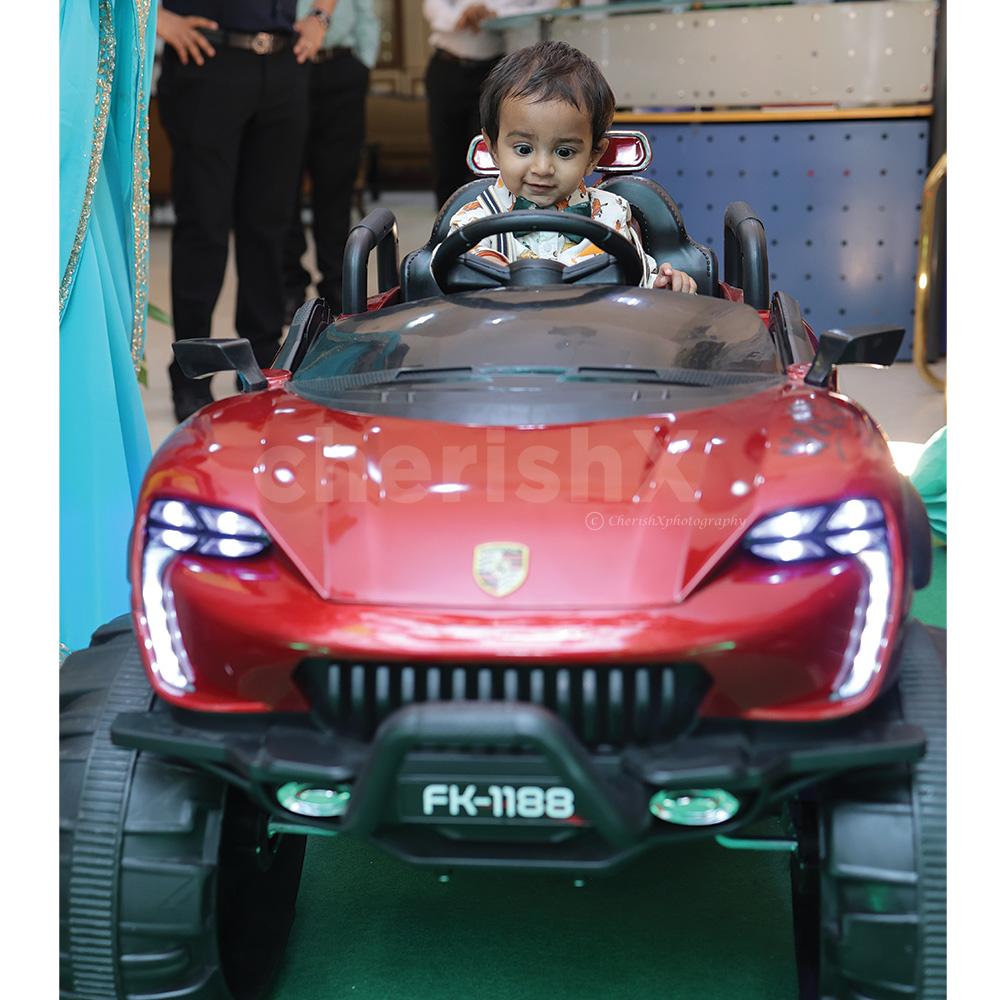 Buckle up for birthday fun with our Battery Operated Car Entry package!