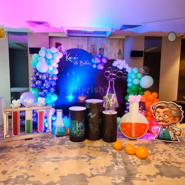 Step into a world of scientific wonder with our whimsical lab party decor